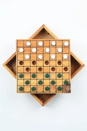 Hand Crafted Mini Wood Checkers