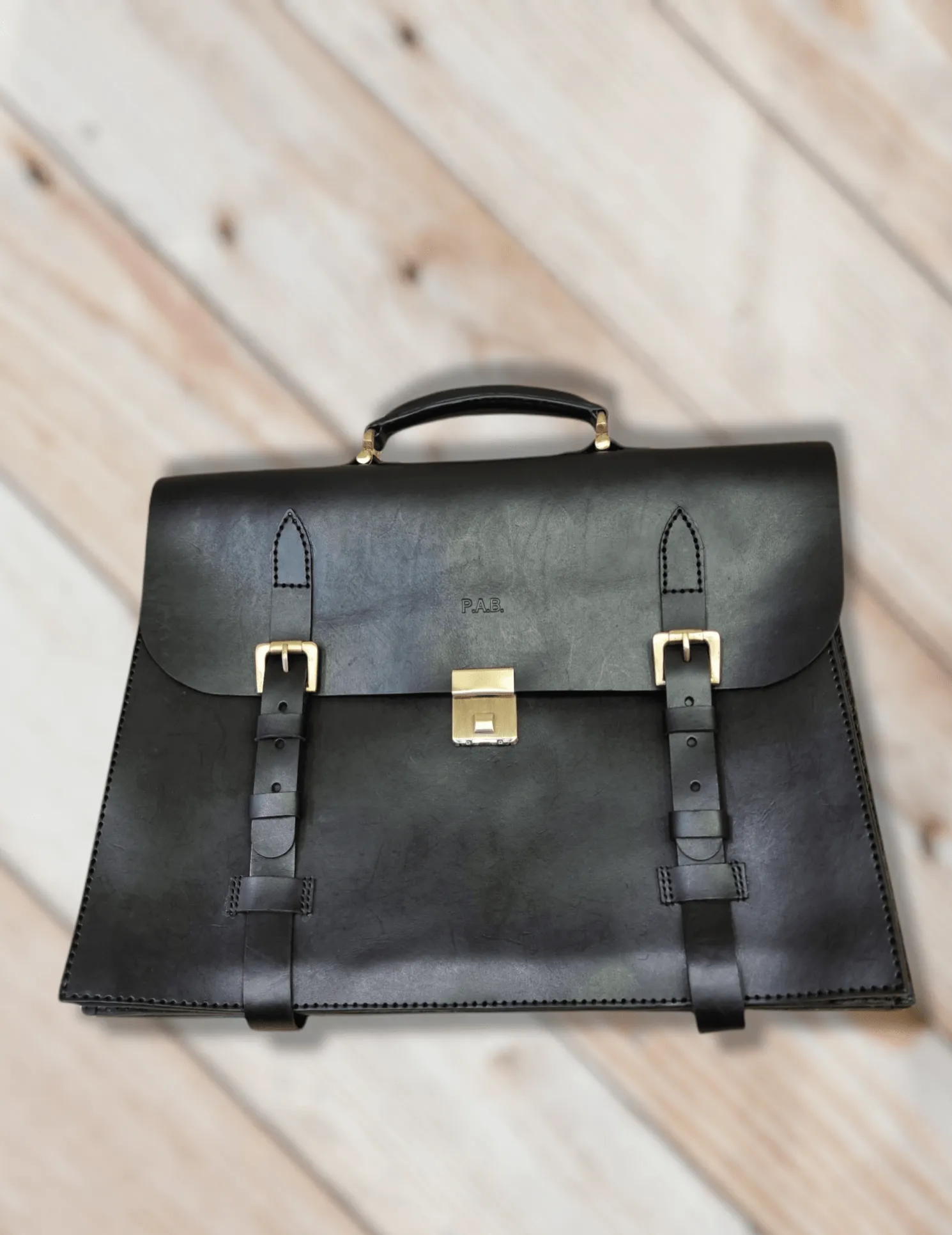 Handmade english leather briefcase