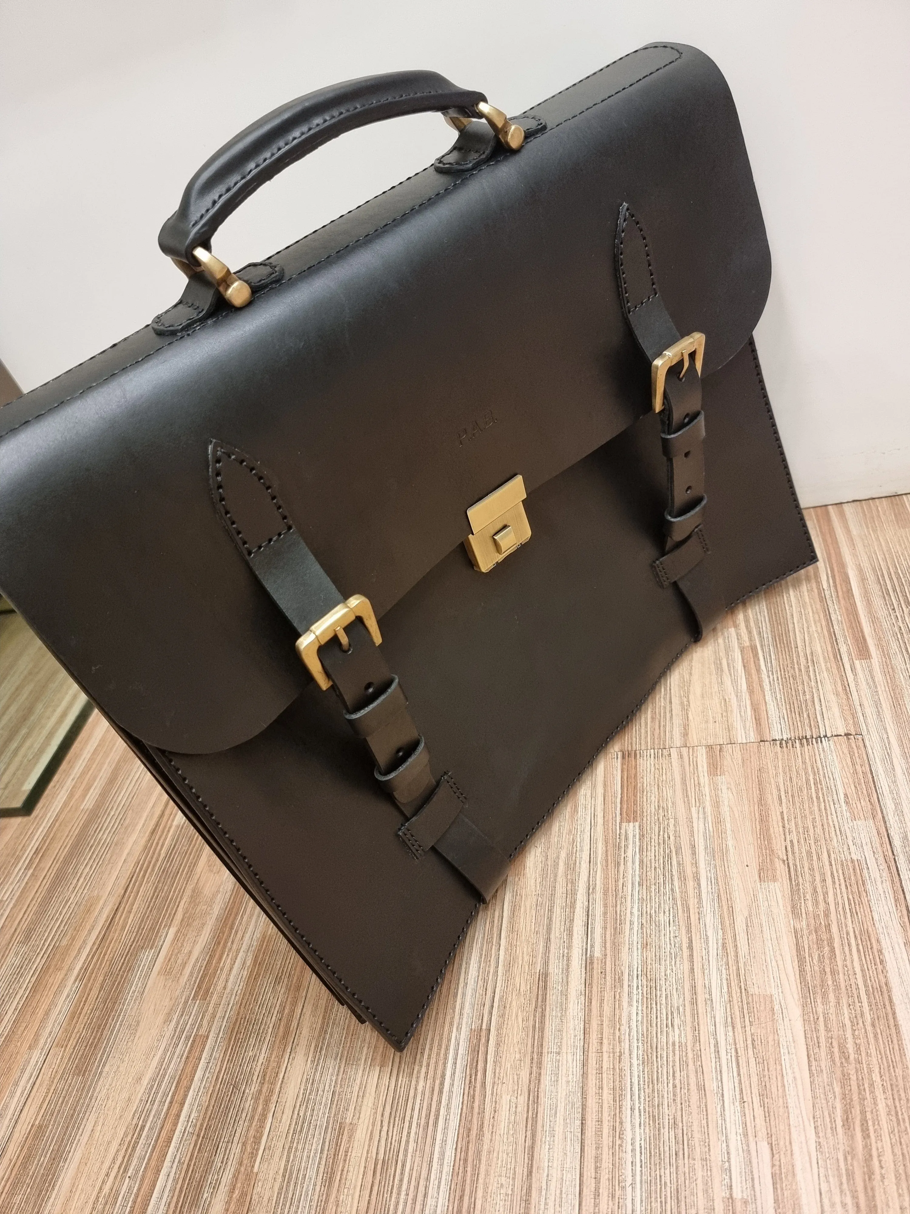 Handmade english leather briefcase