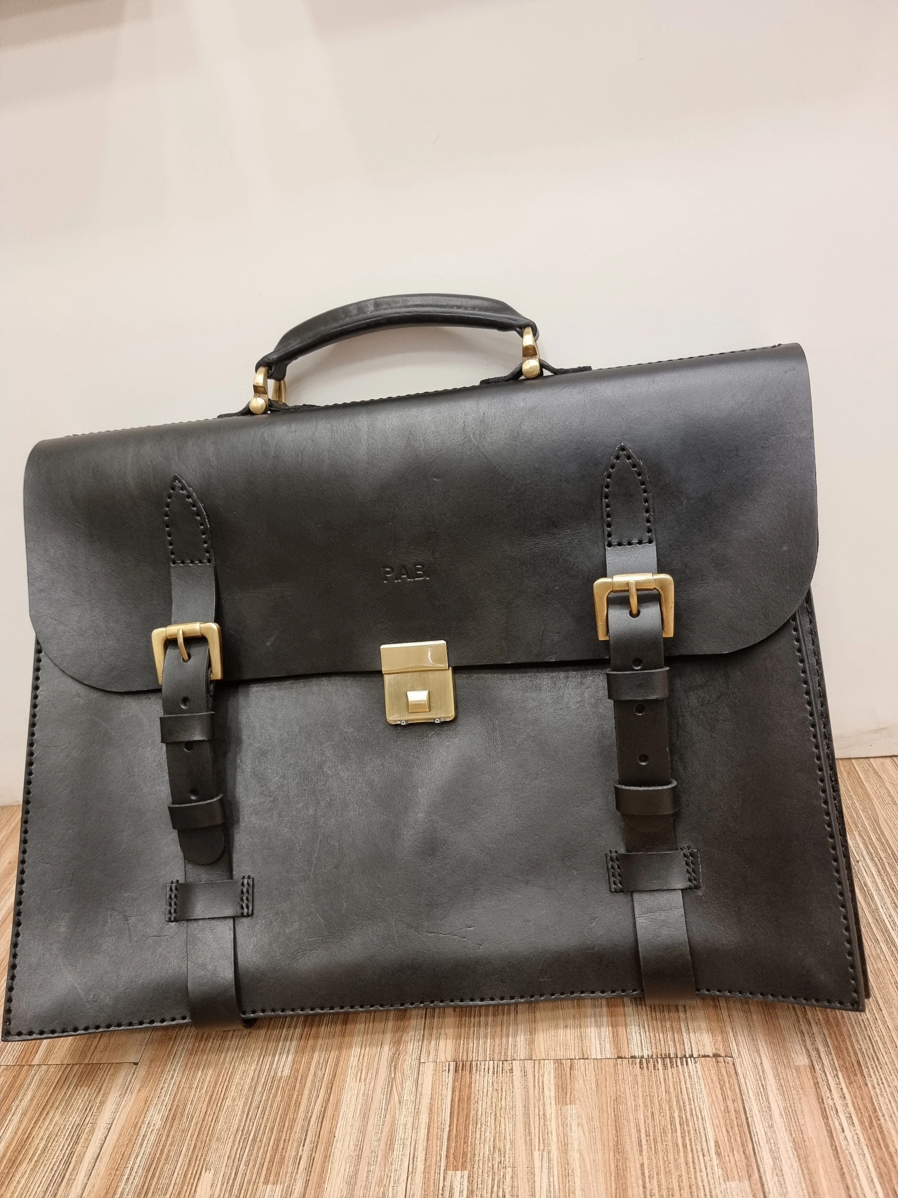 Handmade english leather briefcase