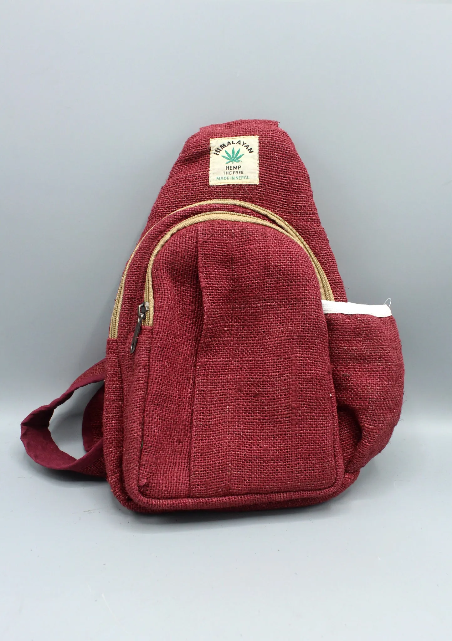 Hemp and Cotton Mix Mono Colored Cross Body Sling Bag