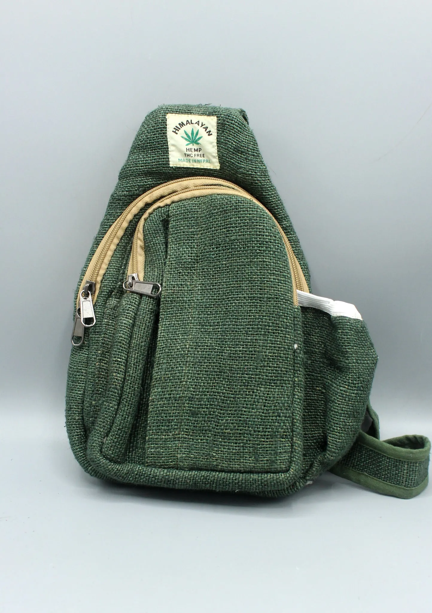 Hemp and Cotton Mix Mono Colored Cross Body Sling Bag