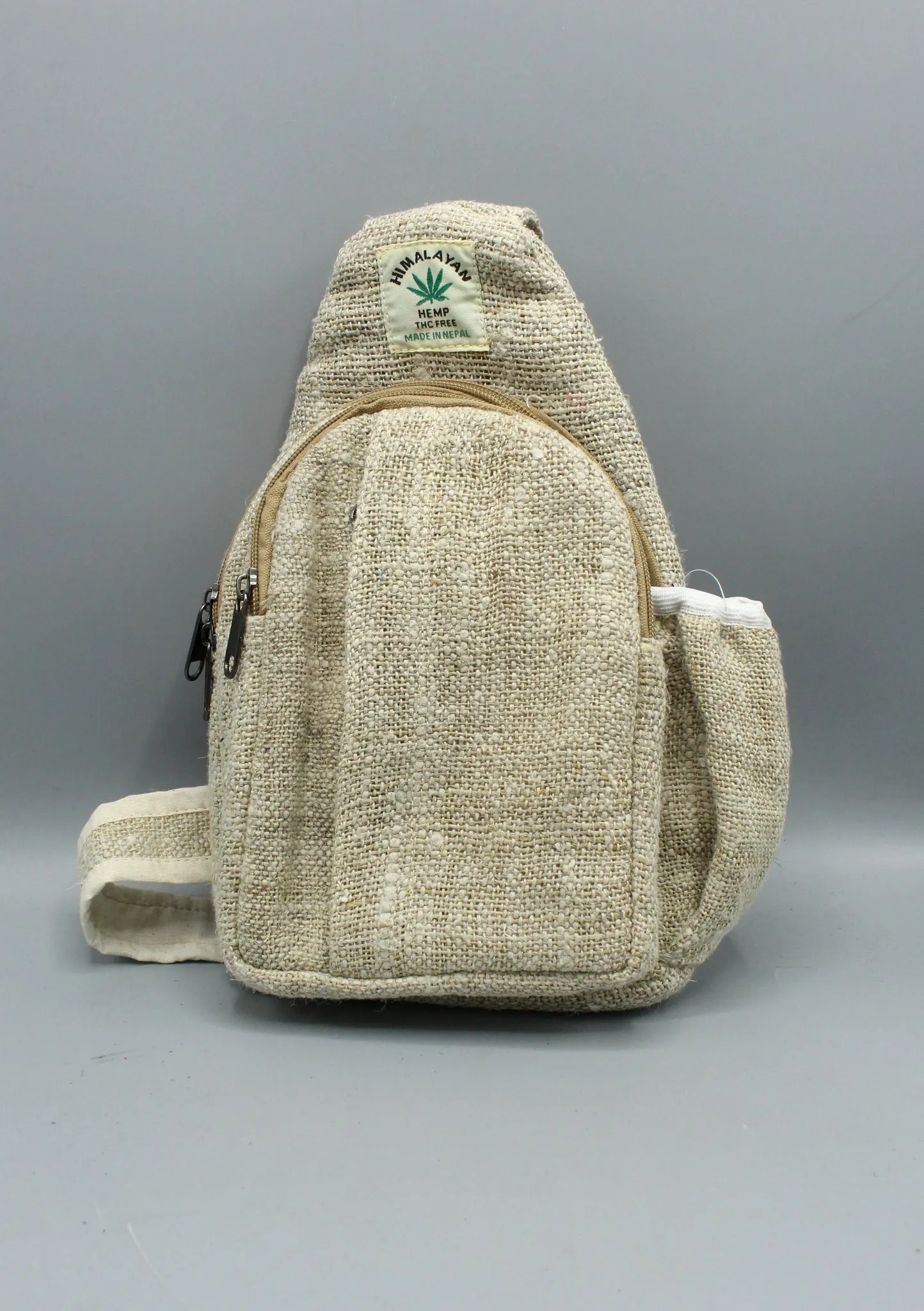 Hemp and Cotton Mix Mono Colored Cross Body Sling Bag