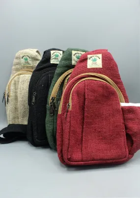 Hemp and Cotton Mix Mono Colored Cross Body Sling Bag