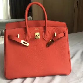 Hermès Birkin 25 Capucine Togo Gold Hardware GHW