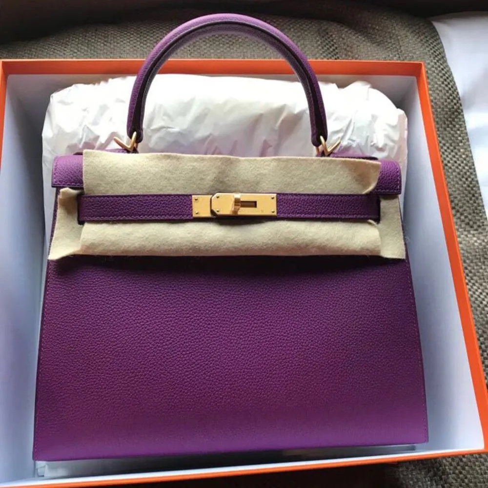 Hermès Kelly 28 Anemone Sellier Togo Brushed Gold Hardware BGHW