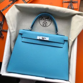 Hermès Kelly 28 Bleu du Nord Sellier Epsom Palladium Hardware PHW