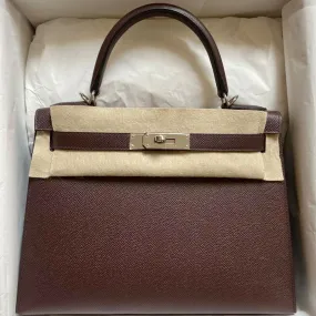 Hermès Kelly 28 Rouge Sellier Sellier Epsom Palladium Hardware PHW