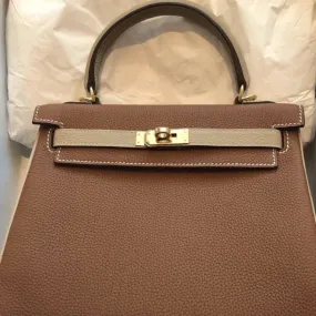 Hermès Kelly HSS 25 Gold/Trench Togo Gold Hardware GHW