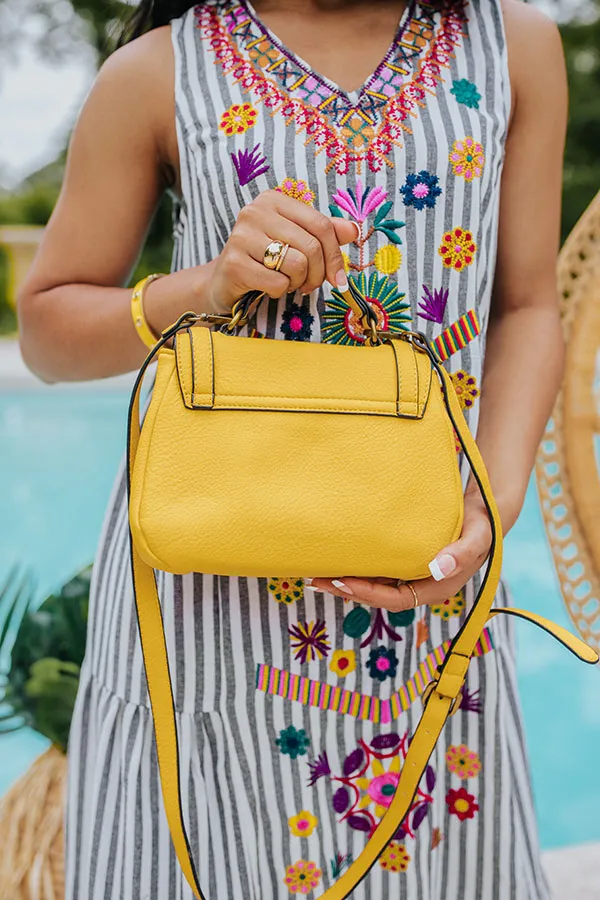 High Praise Faux Leather Purse In Yellow