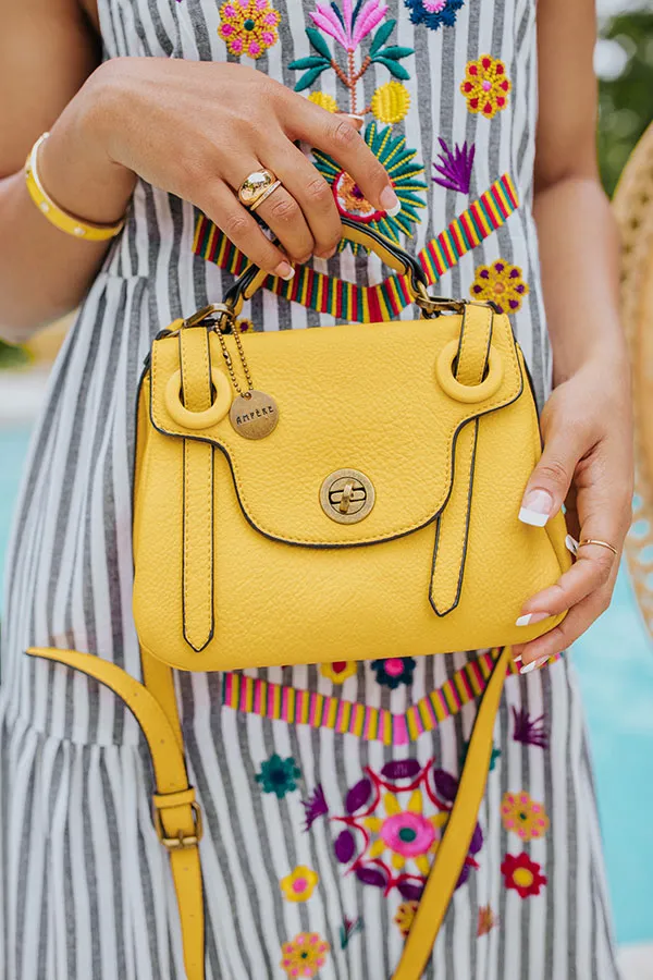 High Praise Faux Leather Purse In Yellow