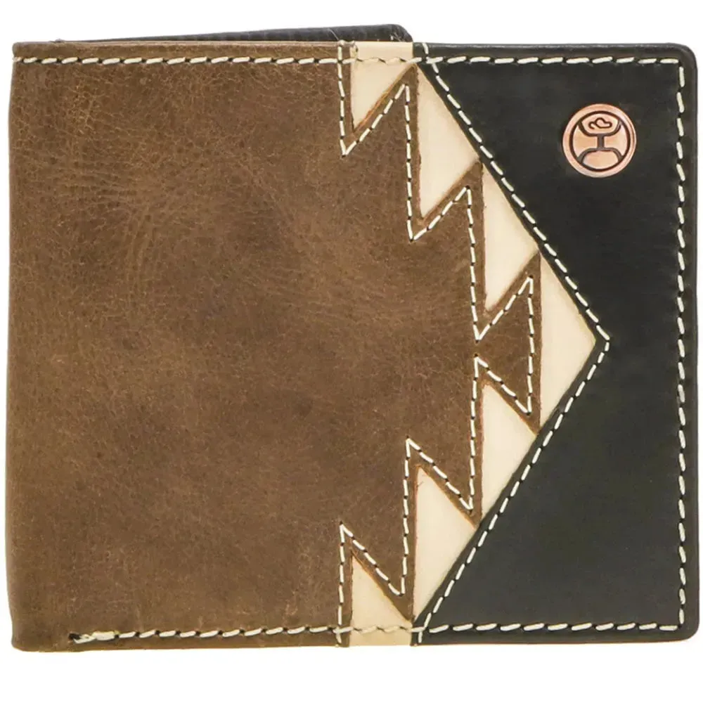 HOOey Aztec Inlay with Logo Rivet (Brown/Black) - Men's Bifold Wallet