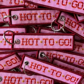 Hot To Go Embroidered Keychain