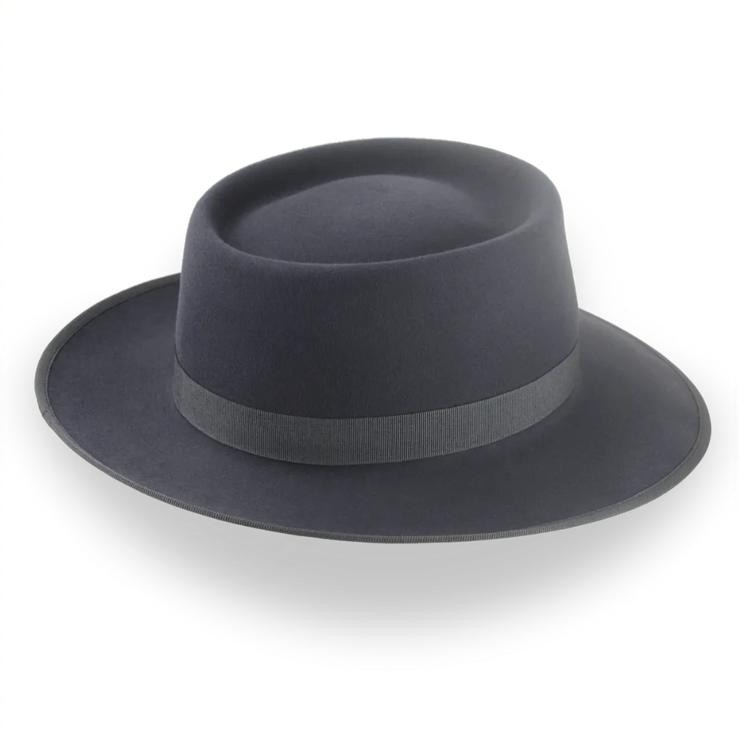 Iconic Slate Grey Fedora Porkpie Hat | The Oppenheimer