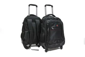 Itinerant 4-wheeler Trolley Backpack Laptop Bag with External USB Port