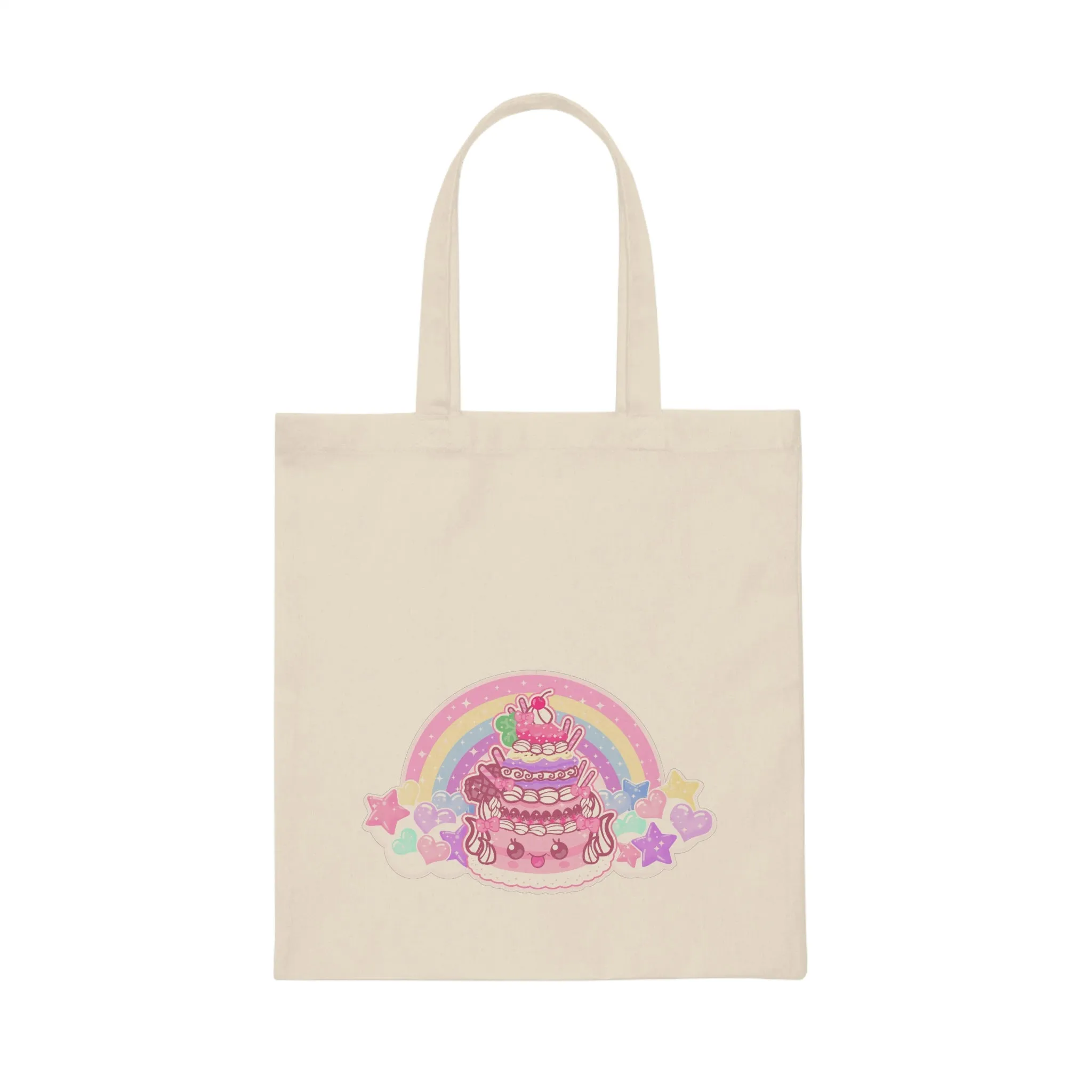 Kawaii Sparkle Cake Canvas Tote Bag