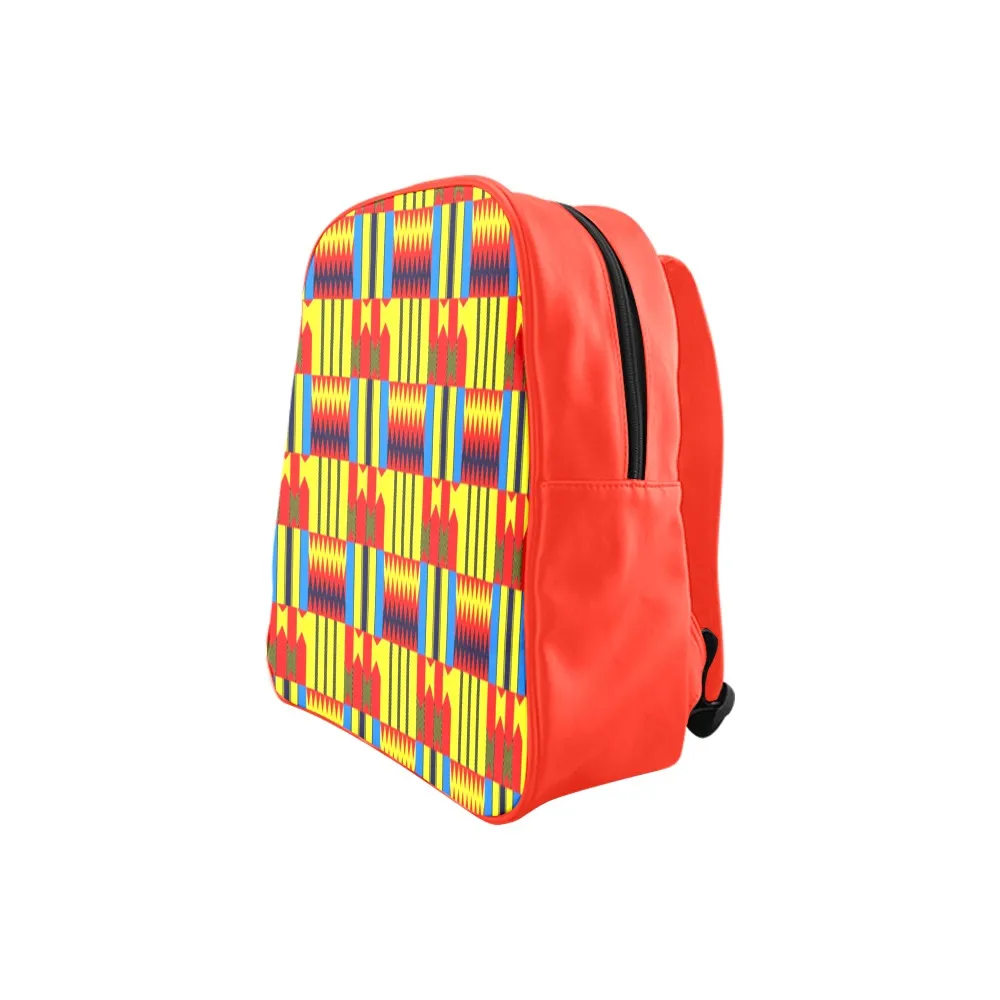 KENTE BLUE School Backpack (Medium)