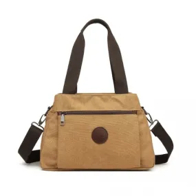 Kono Canvas Cross Body Bag - Stylish & Durable Tote | Water-Repellent Brown Bag