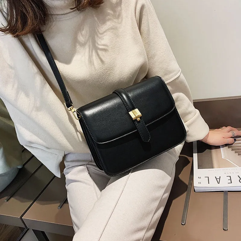 [Korean Style] Classic Box Faux Leather Vintage Bag