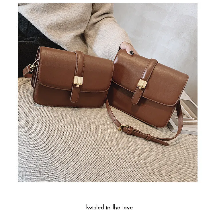 [Korean Style] Classic Box Faux Leather Vintage Bag