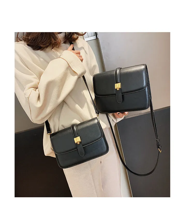 [Korean Style] Classic Box Faux Leather Vintage Bag