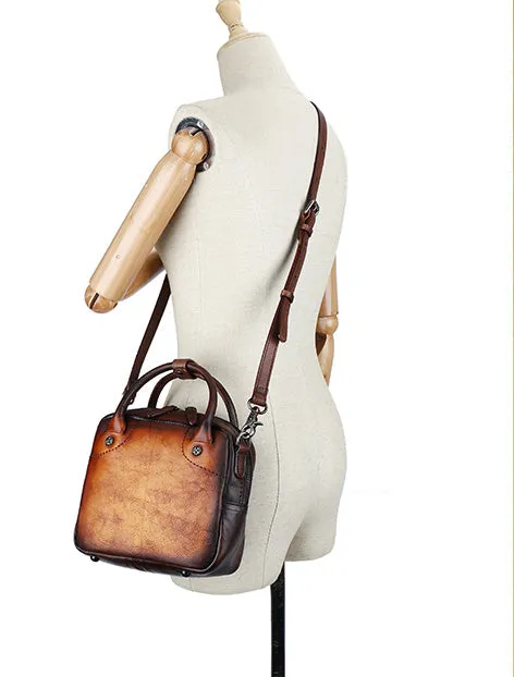 Ladies Small Leather Handbag Brown Shoulder Bag For Women