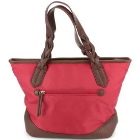 Large Canvas Shopper Bag Handbag - Red