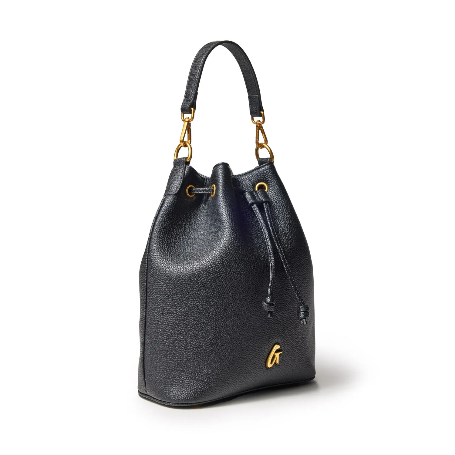 LARGE PEBBLE BUCKET BAG - BLACK