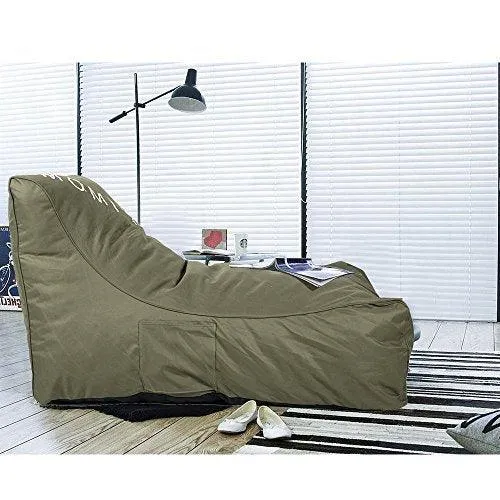 Lazy Lounger Memory Foam Sofa with Dirt-Proof Oxford Fabric&Side Pocket for Kids, Armygreen