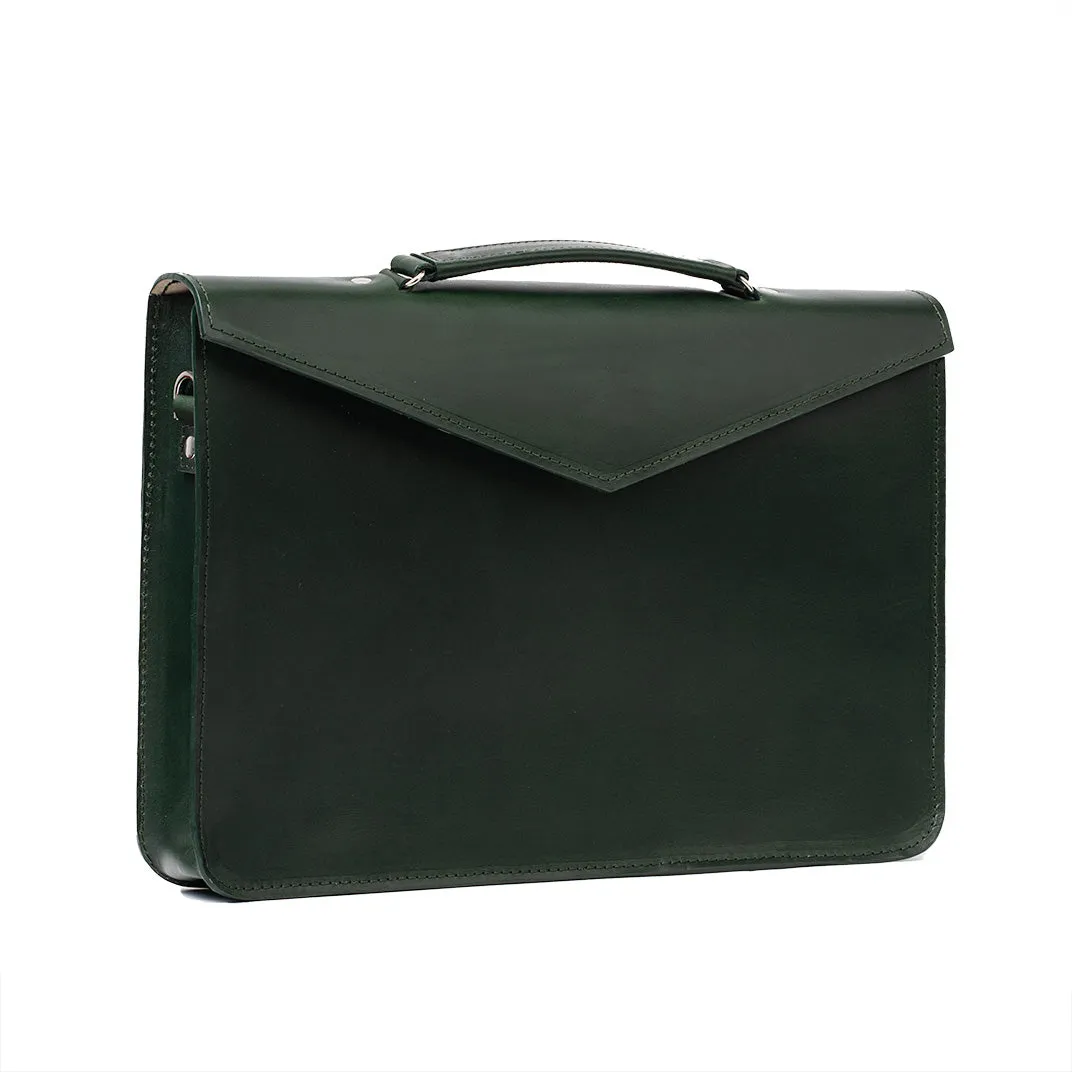 Leather Briefcase (Forest Green)