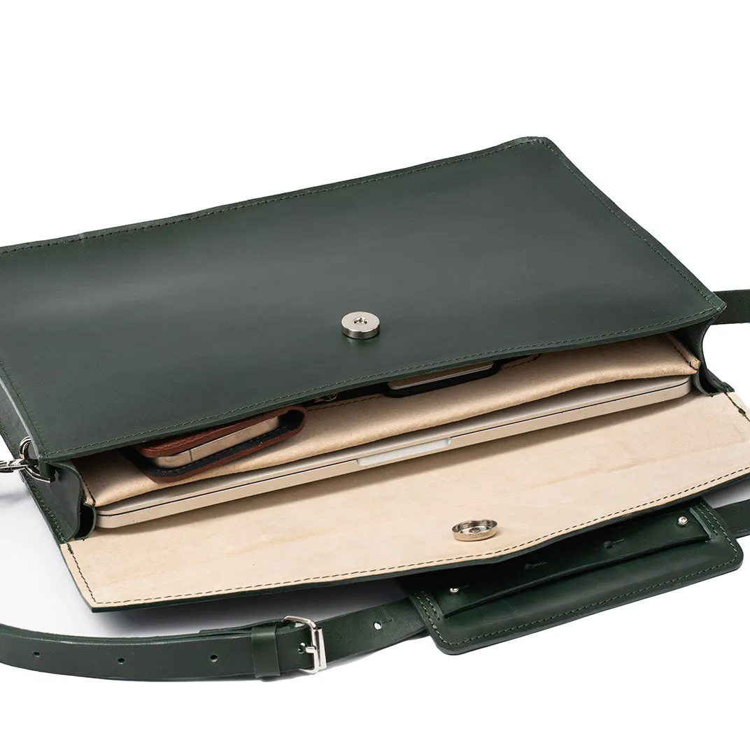 Leather Briefcase (Forest Green)