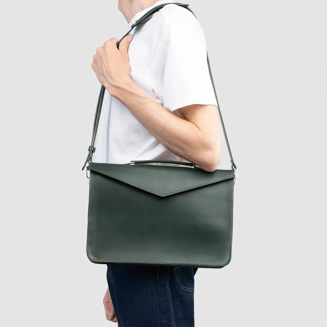 Leather Briefcase (Forest Green)