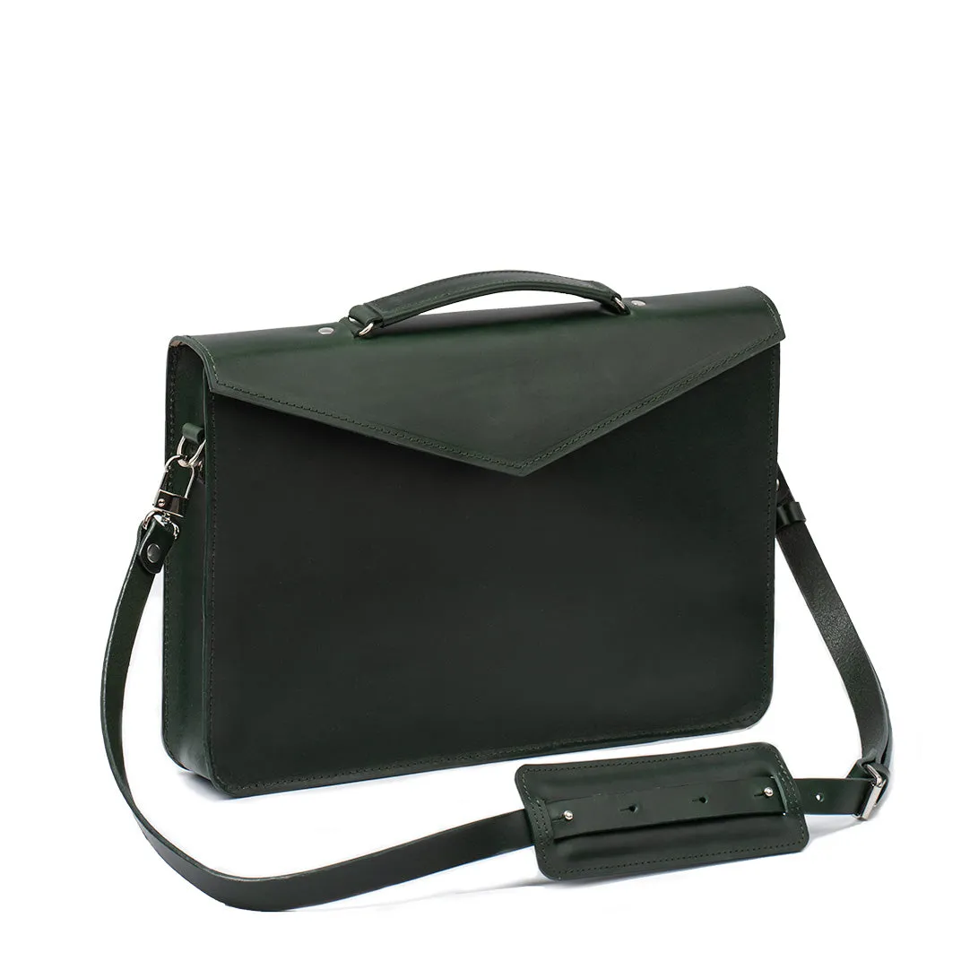 Leather Briefcase (Forest Green)