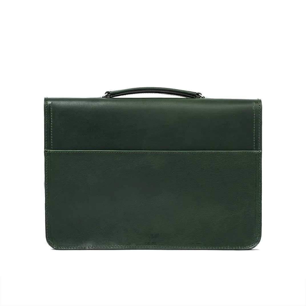 Leather Briefcase (Forest Green)