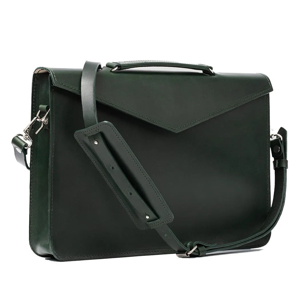 Leather Briefcase (Forest Green)