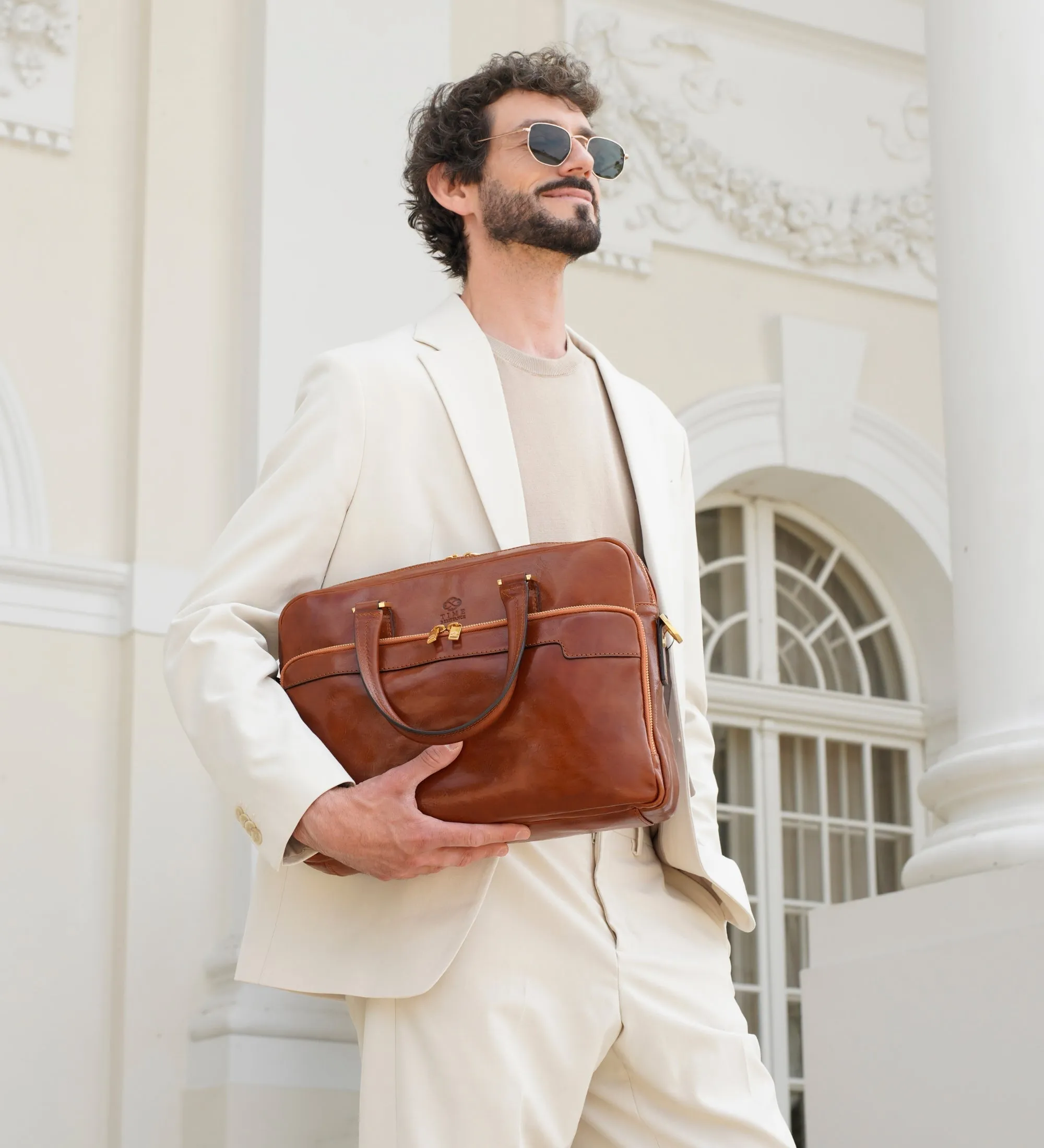 Leather Briefcase Laptop Bag - Orlando