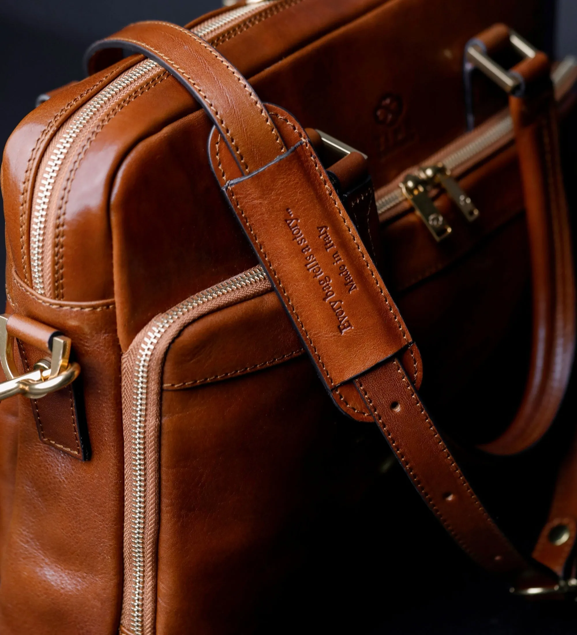 Leather Briefcase Laptop Bag - Orlando