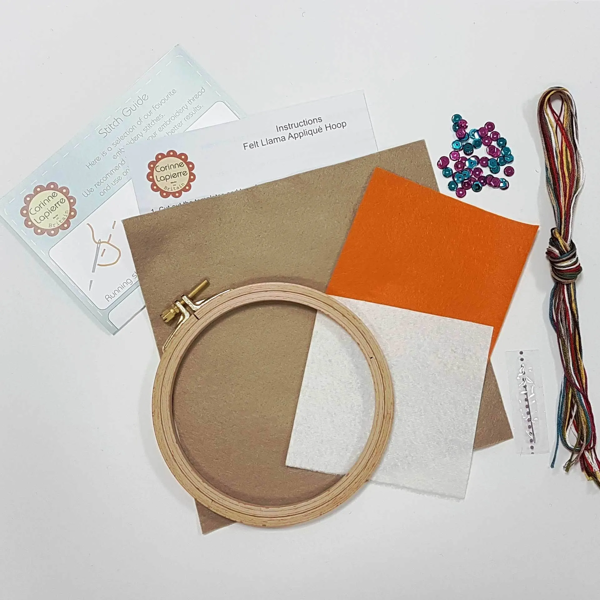 Llama Appliqué Hoop Craft Kit