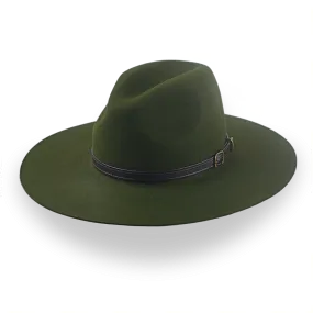 Loden Green Wide Brim Outback Hat in Durable Fur Felt | The Punter