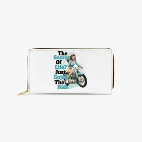 Long Type Zipper Purse -  Motorbike, The Secret of Life Just Enjoy the Ride