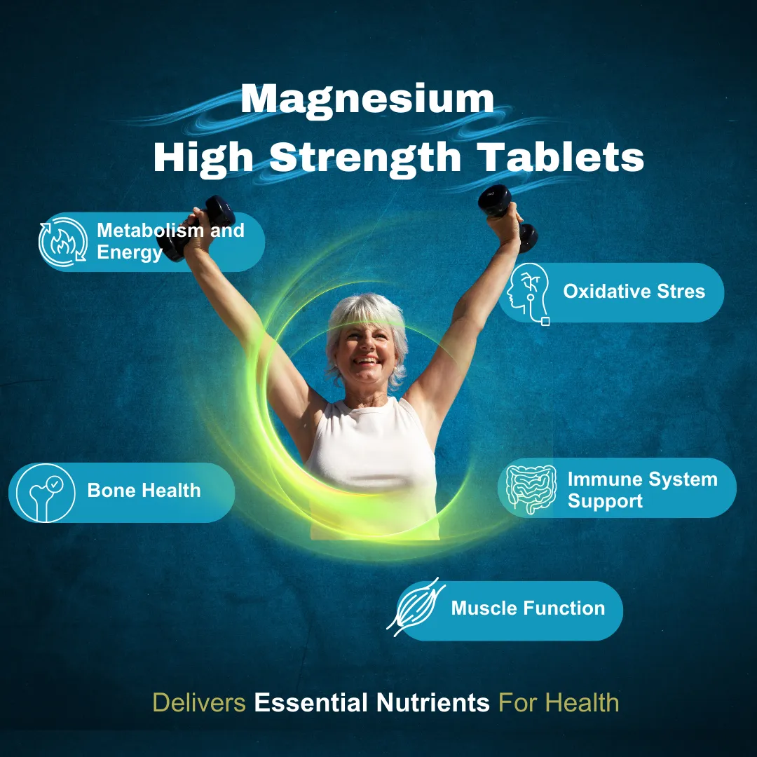 Magnesium 500mg Tablets Vegetarian & Vegan Supplement Tablets