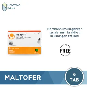 Maltofer Tablet Kunyah 6 Tablet - Obat Anemia dan Kekurangan Zat Besi