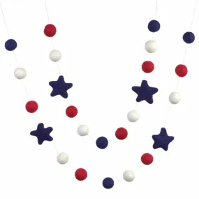 Matthew   Mae - Fourth of July Garland- Red, White, Navy Blue Stars