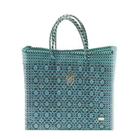 MEDIUM TURQUOISE PATTERN TOTE BAG