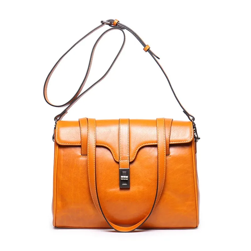 Medium Vegetable Tanned Leather Convertible Shoulder Bag