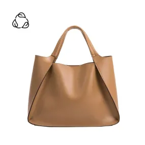 Megan Recycled Vegan Tote Bag in Tan