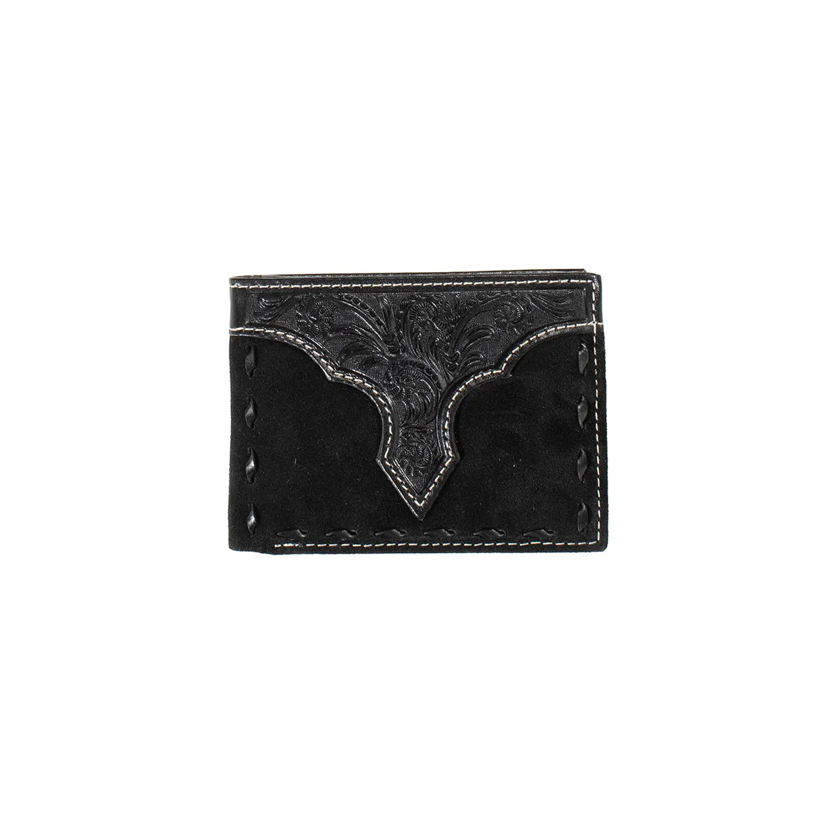 MENS NOCONA BIFOLD BLACK ROUGHOUT WALLET