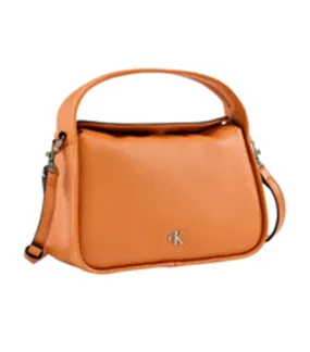 Metal Monogram Mini Block Bag Caramel