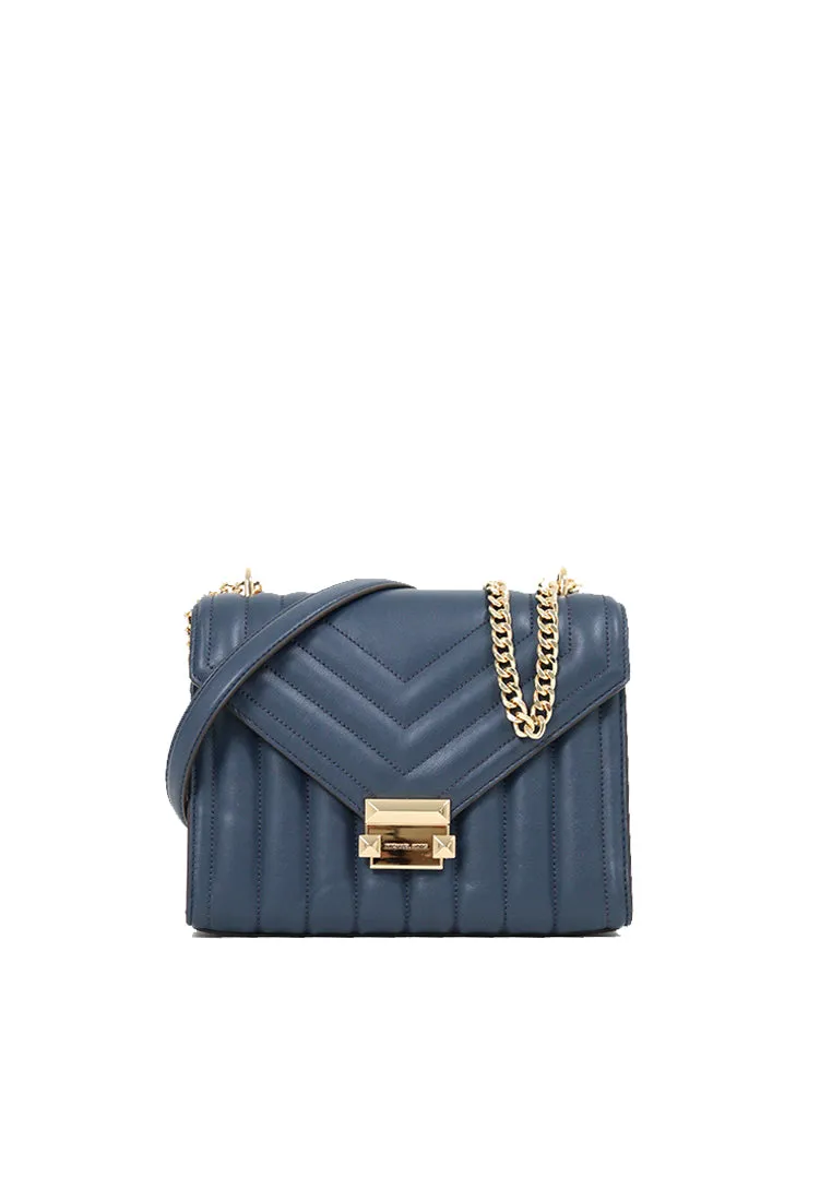 Michael Kors Whitney Medium Quilted Leather Convertible Shoulder Bag In Navy 35R4GWHL6U