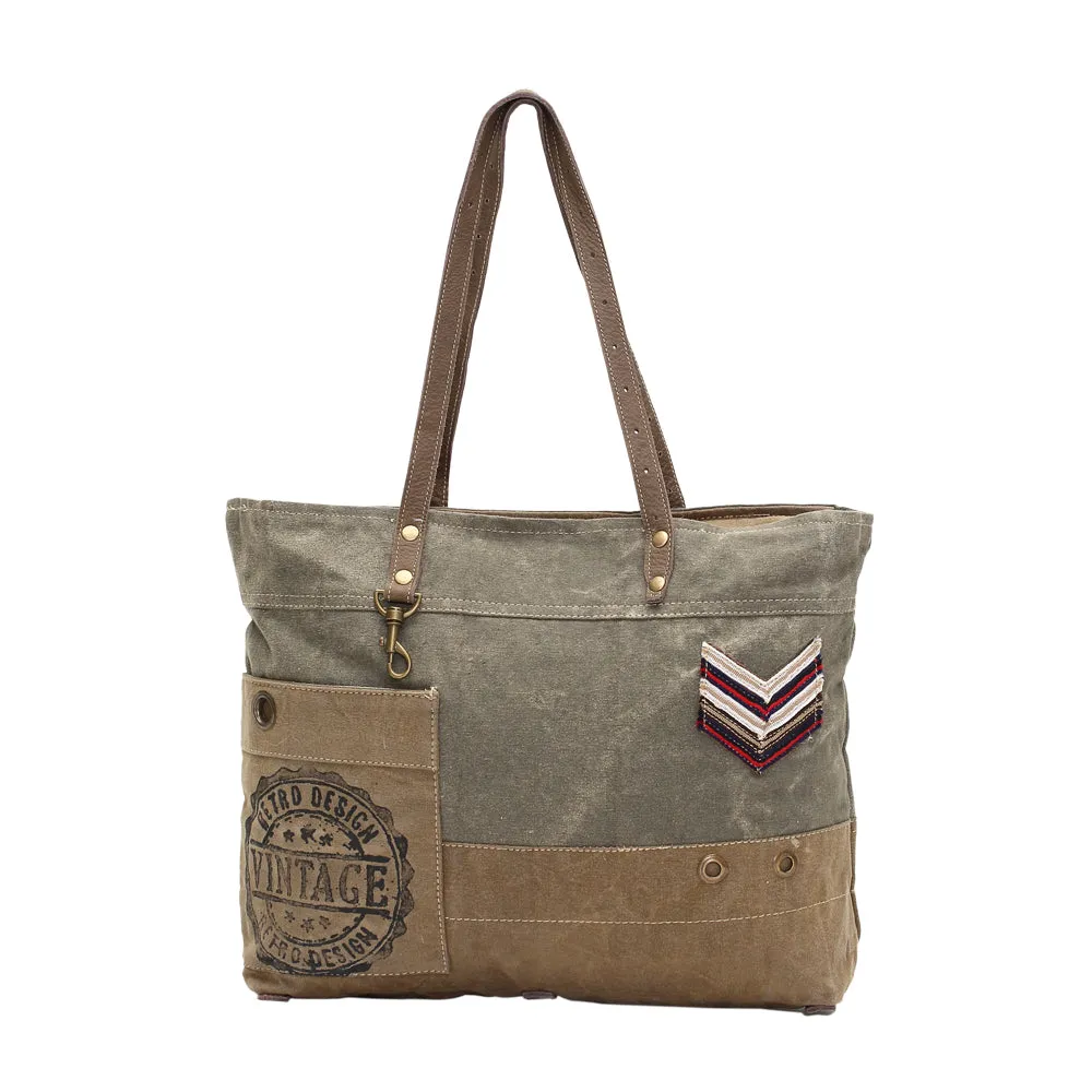 Military Badge Canvas Tote Bag